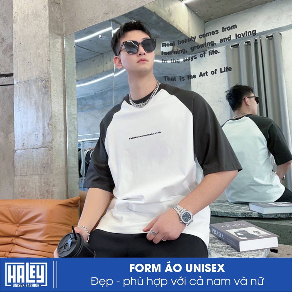 Áo Thun Raglan Unisex TN235 Nam Nữ Basic Form Rộng Tay lỡ chất cotton 100% siêu thoáng mát HALEY