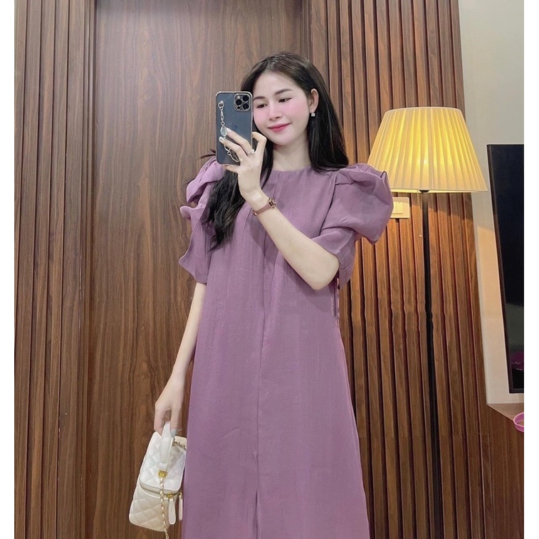 Váy suông tay bồng