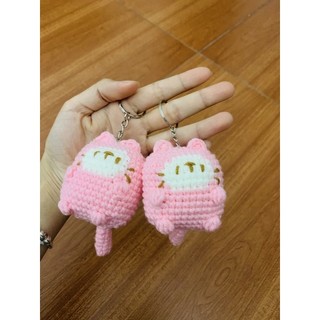 Móc khoá mèo bằng len handmade - Amigurumi
