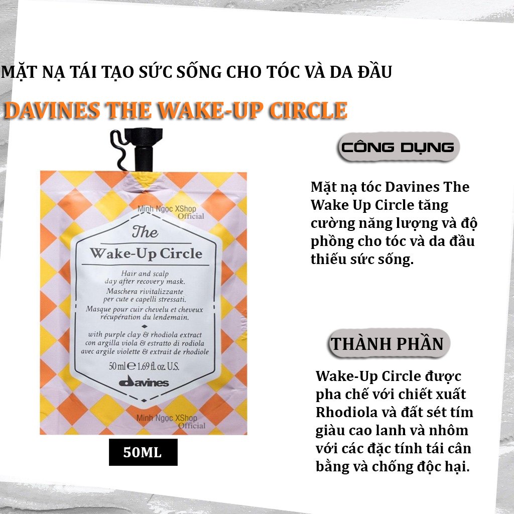 Mặt nạ tái tạo sức sống cho tóc và da đầu Davines The Wake Up Circle 50ML