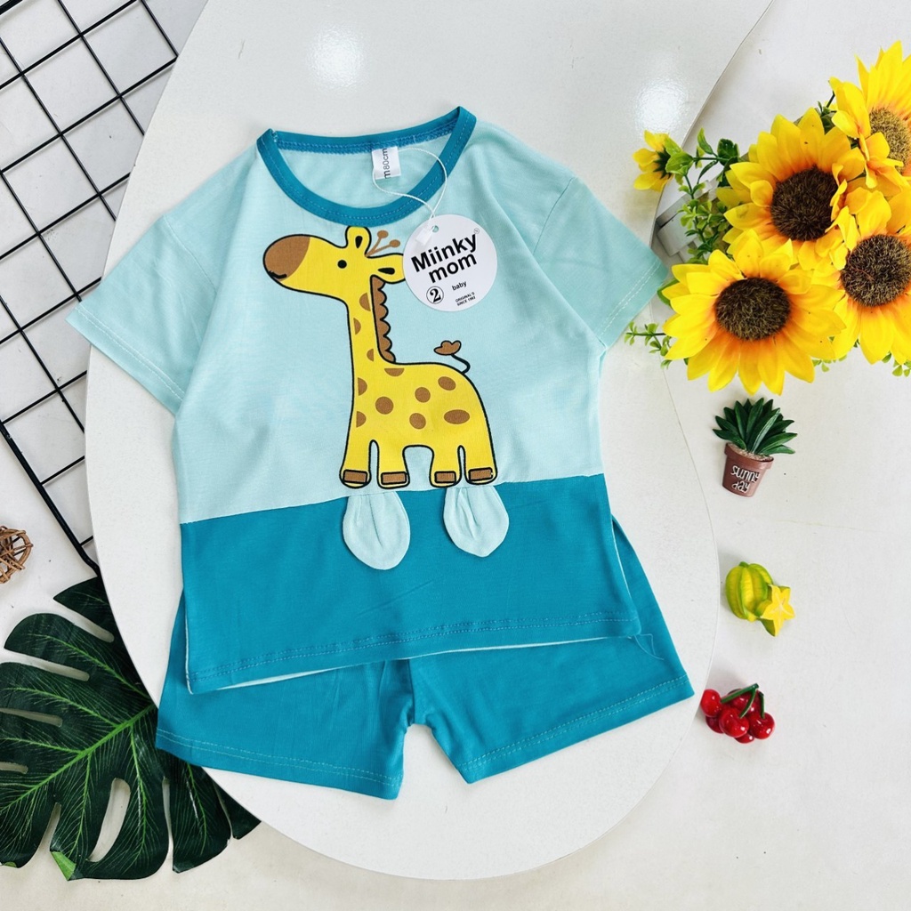 Đồ bộ bé gái , đồ bộ bé trai cộc tay thun lạnh cho bé từ 5kg đến 15kg - JKIDSVN