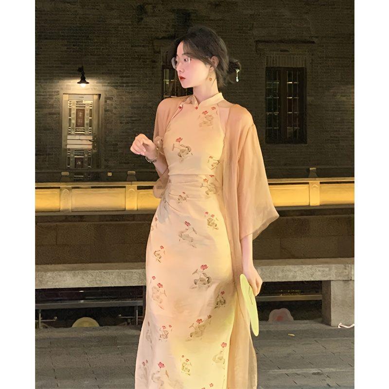 Đầm Sườn Xám Cách Tân Phong Cách Trung Hoa Cổ Điển Thời Trang Xuân Hè Cho Nữ se