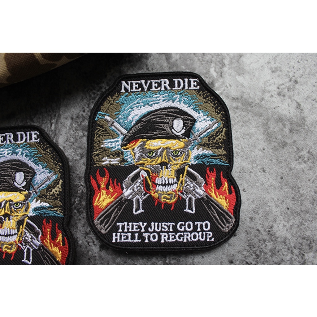 Patch chiến binh đầu lâu dán quần áo_ba lô_ túi xách
