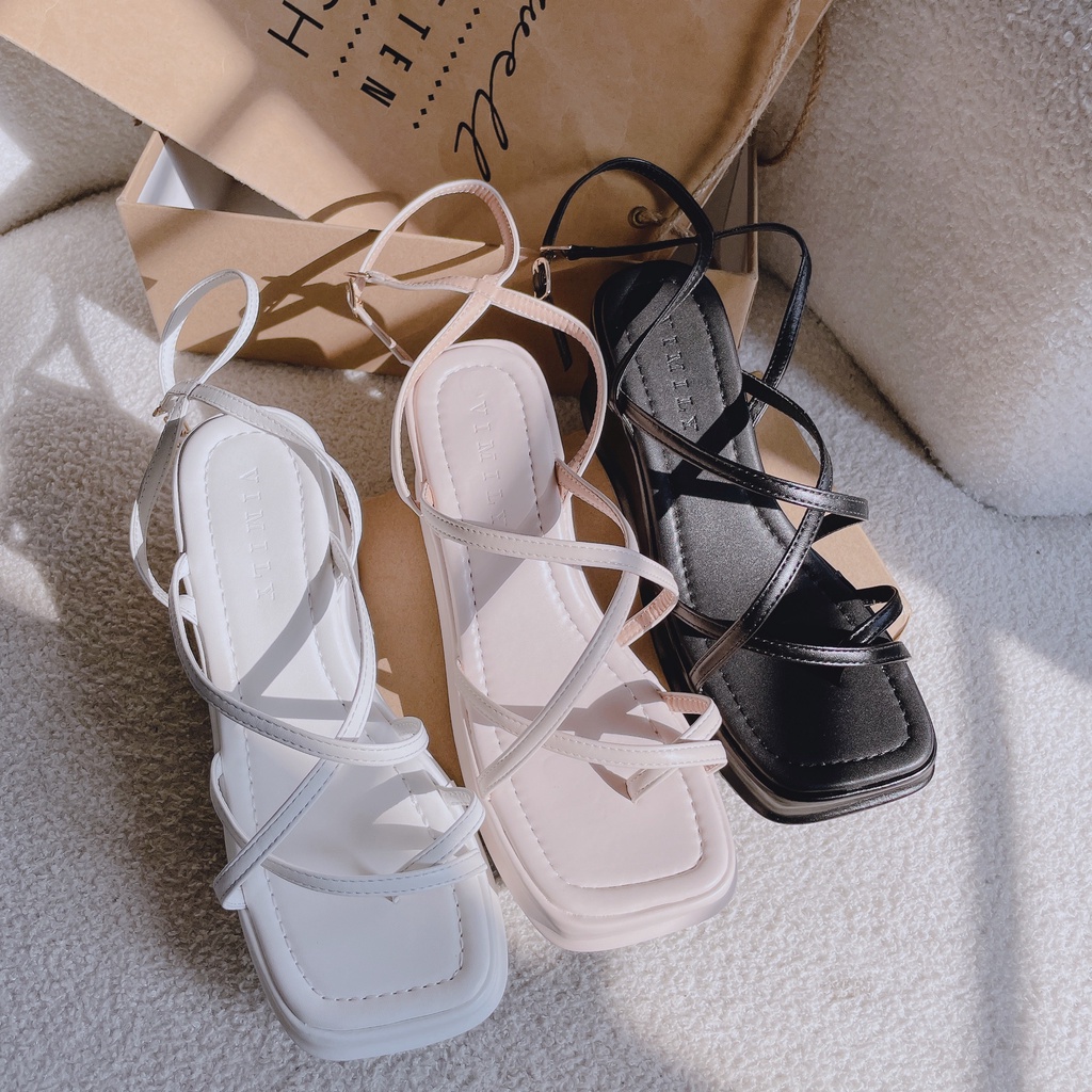 MÃ 928 HOT FREESHIP SANDAL XỎ NGÓN ĐẾ CAO DA LỲ MỀM ÊM NHẸ CHÂN FULLBOX