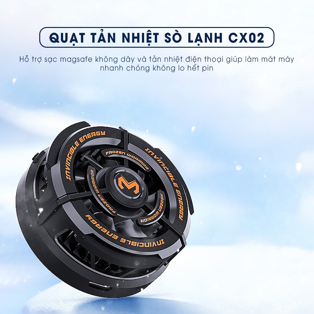 Quạt tản nhiệt điện thoại sò lạnh SIDOTECH CX02 nam châm từ tính gaming đèn led RGB chơi game mobile FF Liên Quân PUBG