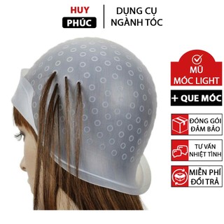 Mũ móc Light tóc kèm móc, nón móc light gảy gẩy lai tặng kèm móc silicon cho Barber Salon