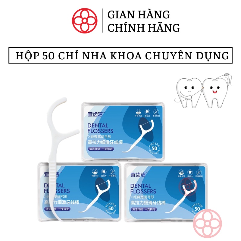 Hộp 50 chiếc chỉ nha khoa bảo vệ răng miệng - Việt Nhật Plastic HN