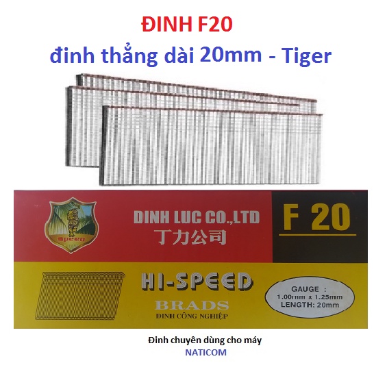 Ghim F20 Tiger hộp có 4750 cây Đinh thẳng dùng bấm gỗ ván