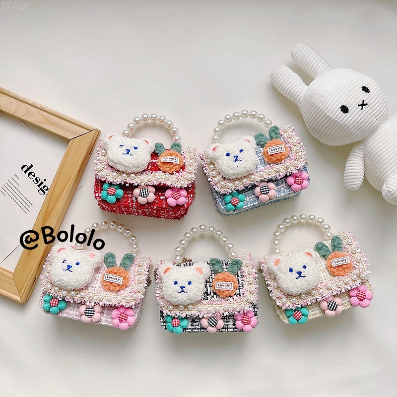 Bololo Túi Xách Đeo Chéo Đính Ngọc Trai Thời Trang Mới 2022 Dành Cho Bé Gái