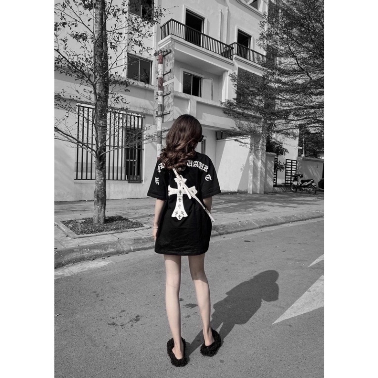 Áo Phông Nam Nữ Premium Cotton in Chữ Chrome Hearts Chữ Thập Nam Nữ. Áo Phông Chữ Thập Nam Nữ Hotrend 2023