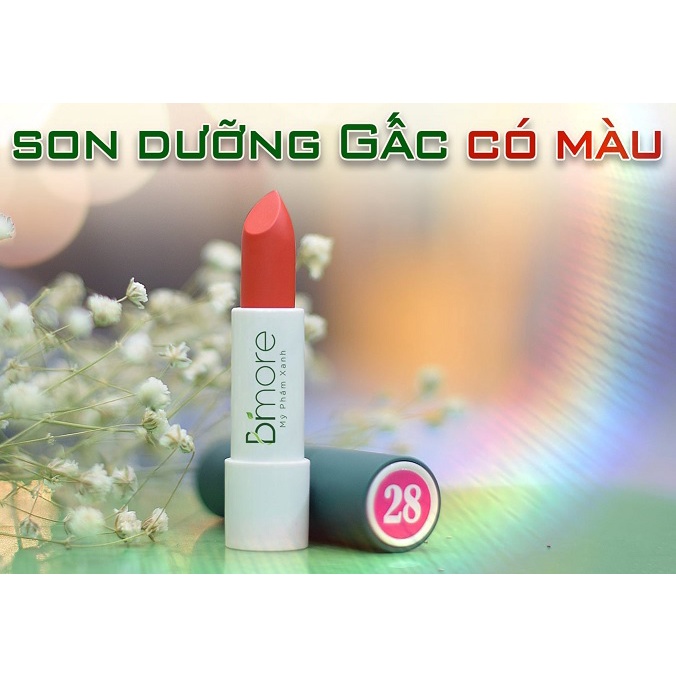 Son dưỡng gấc có màu Đỏ cam Bimore dưỡng môi hồng mịn từ tinh chất gấc_mã son 28