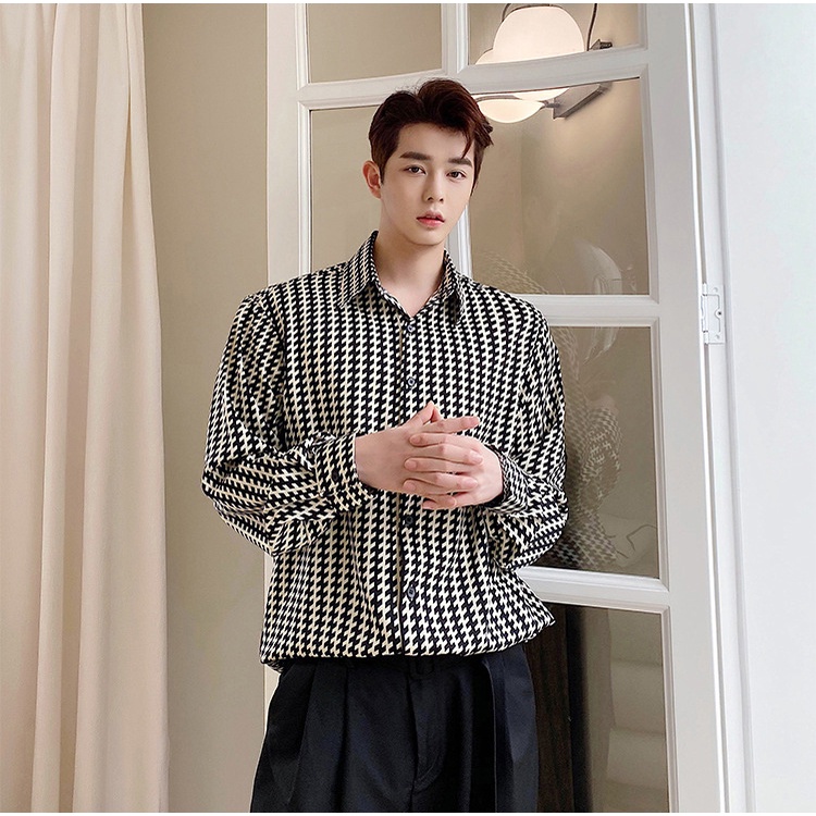 Sơ Mi Dài Tay Chất Liệu Lụa Hàn Dành Cho Nam, Phong Cách Trẻ Trung Năng Động