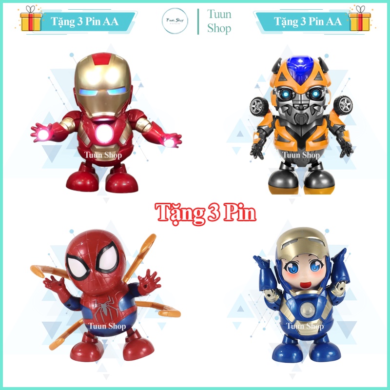Đồ Chơi Trẻ Em Robot Nhảy Múa Iron Man Người Sắt, Bumblebee, Dance Hero, Phát Nhạc Vui Nhộn - Decor Mô Hình Trang Trí