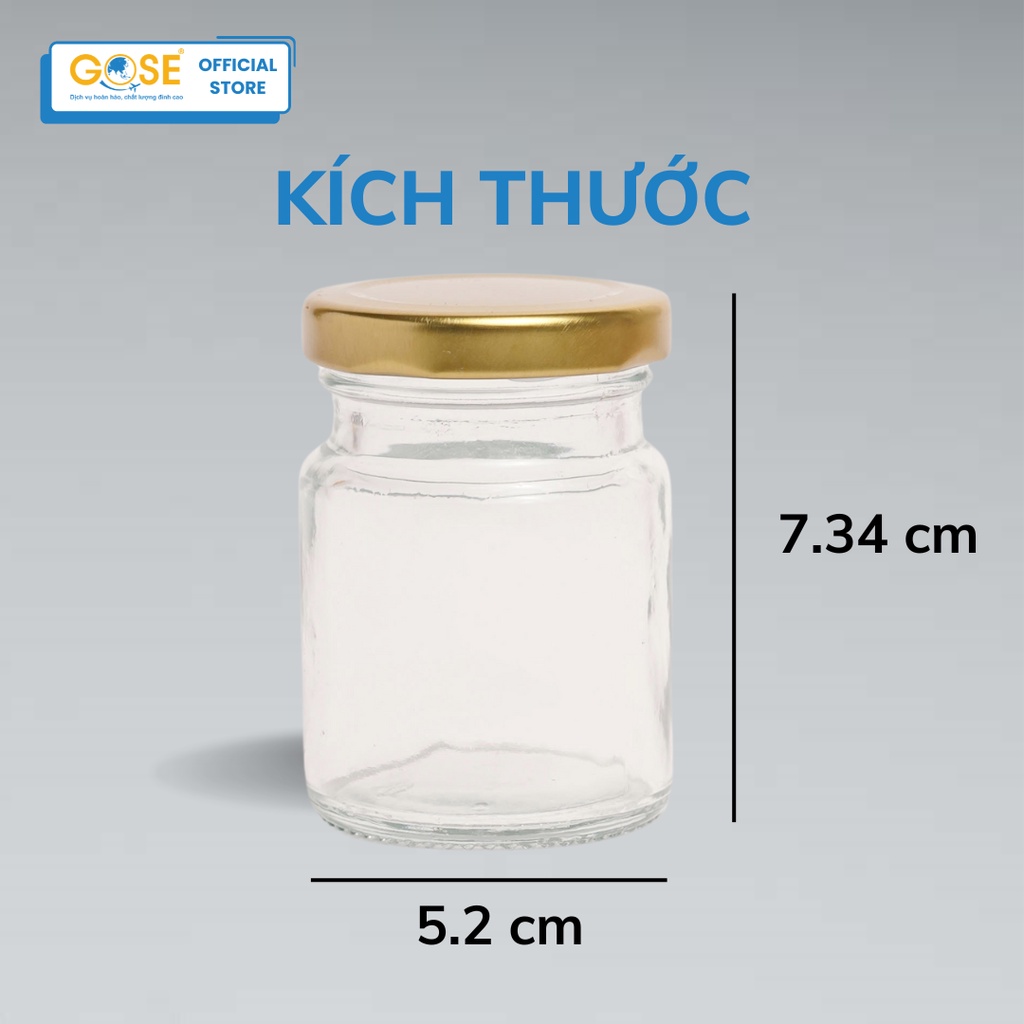 Hũ chưng yến thủy tinh nắp vặn 70ml GOSE hộp đựng thực phẩm giúp bảo quản đồ ăn