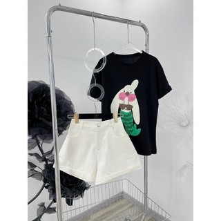 SET QUẦN SHORT KAKI TRẮNG ÁO IN