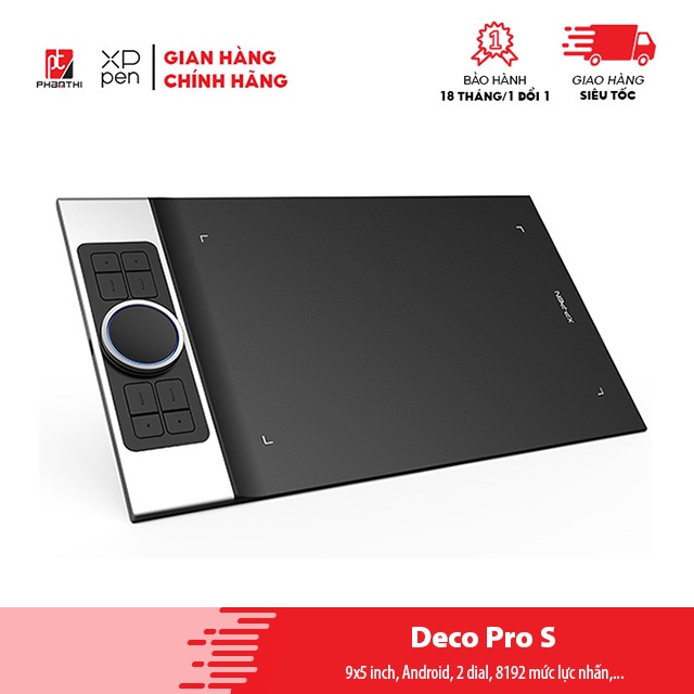 Bảng Vẽ Điện Tử XP-Pen Deco Pro Small 9x5inch 8192 Lực Nhấn, 2 Dial, Tương Thích Thiết Bị Di Động Android