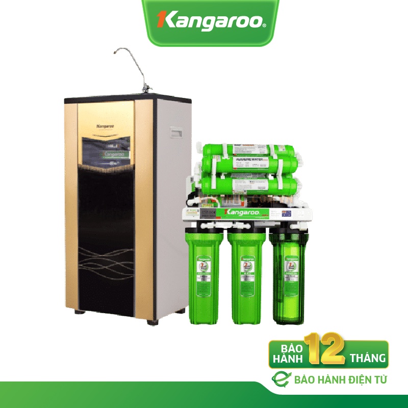 [MIỄN PHÍ LẮP ĐẶT] Thiết bị lọc nước Kangaroo RO, 9 lõi Omega model KG110AVTU có vỏ tủ