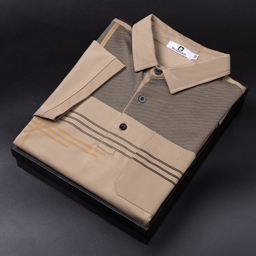 Áo Thun Nam Polo Parhouse Phối Sọc Có túi Nam Tính ASTD173