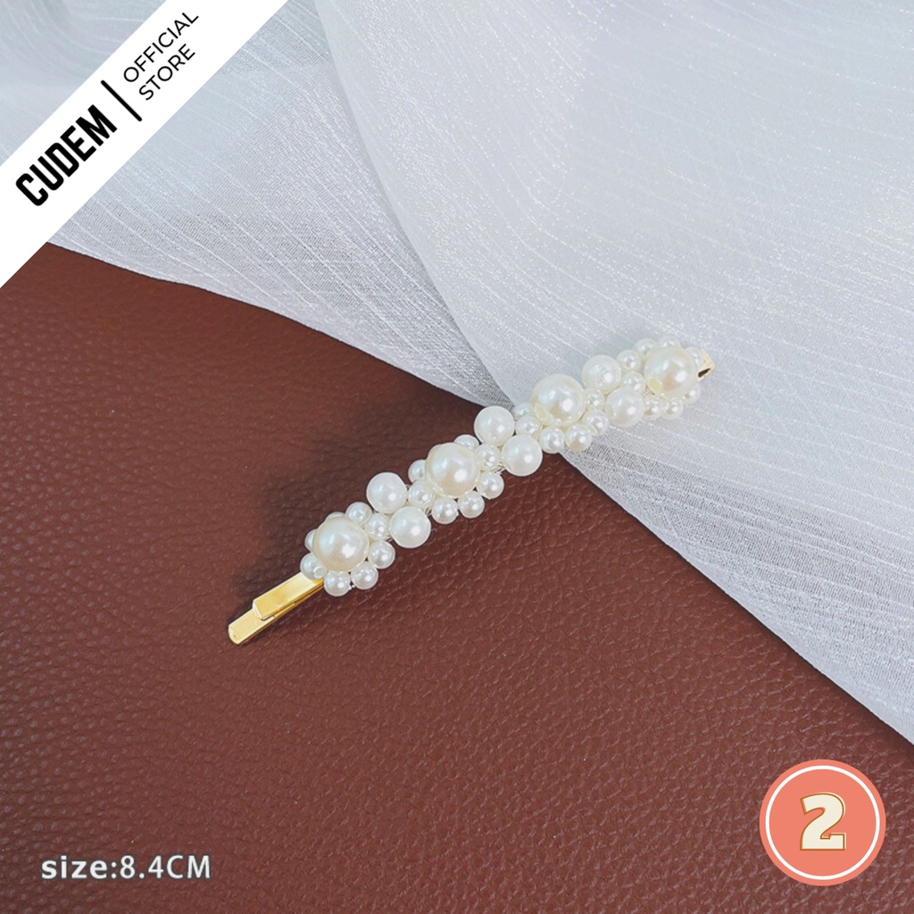 Kẹp cài tóc Hàn Quốc màu trắng đẹp sang trọng size nhỏ K21