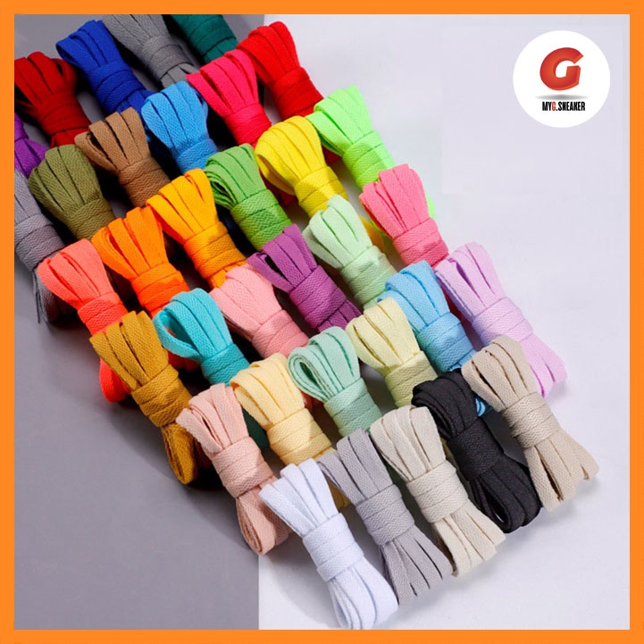 Dây giày thể thao bản dẹp dài 120cm dệt kim nhiều màu sắc