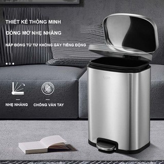 Thùng rác đạp chân CCKO có nắp bật inox cao cấp