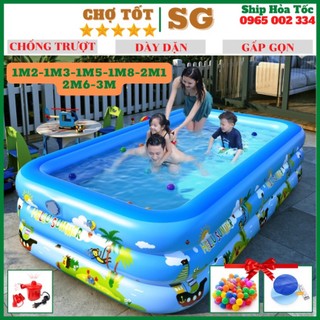 Phao bơi cho bé,bể bơi phao trong nhà 3 tầng cho trẻ em, bể bơi cho bé dày dặn bền đẹp đáy 2 lớp chống trượt an toàn