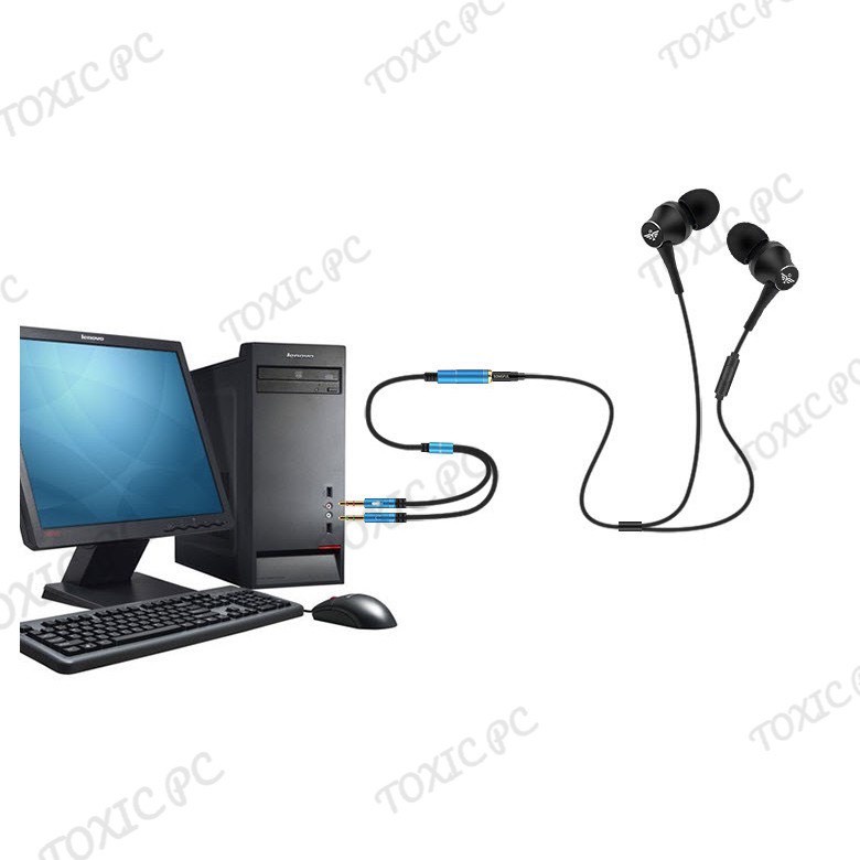 Jack Chuyển Đổi Tai Nghe 3.5mm Sang Audio Và Mic - Jack Gộp Tai Nghe và Mic 3.5mm Cho Laptop, Máy Tính PC