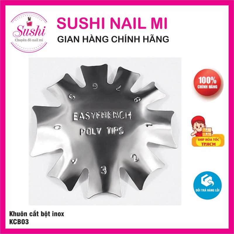 Khuôn inox cắt bột, tạo french đầu móng nhanh, đẹp  - Sushi nail mi