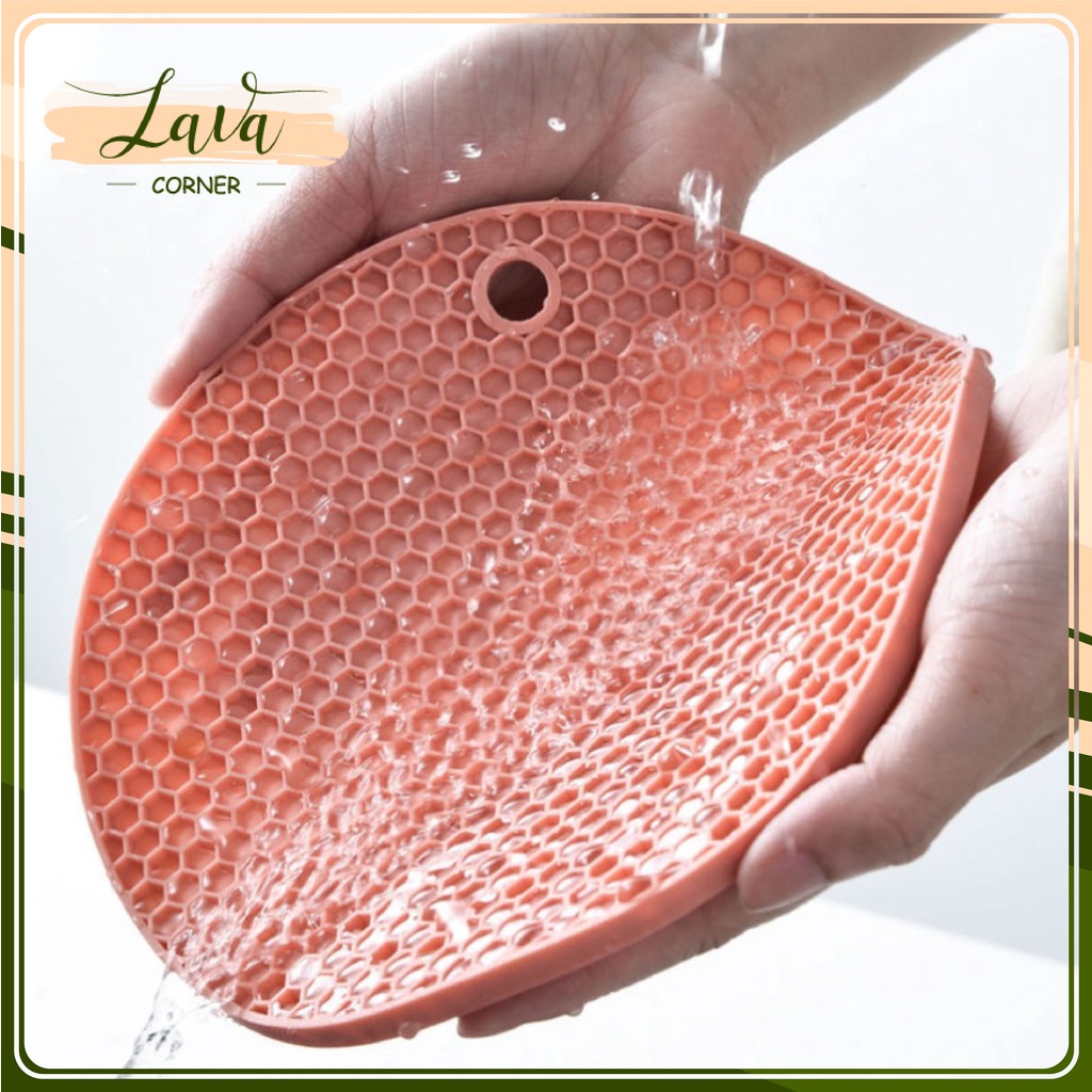 Lót nồi silicon chống trơn trượt đa năng phong cách Bắc Âu hình tròn