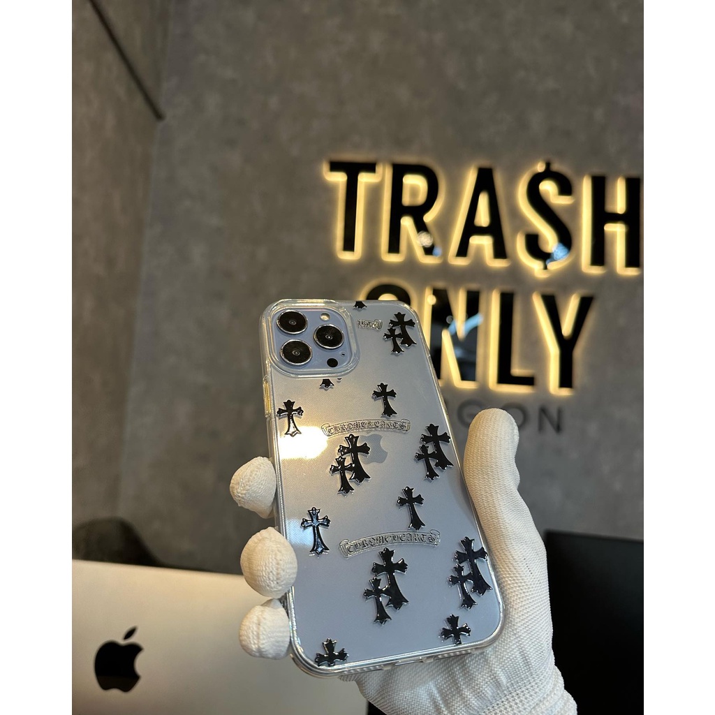 Ốp iphone Chrome Hearts cho các dòng máy  12, 12Pro , 12ProMax,  13, 13PRO, 13PROMAX, AIRPOD 1/2, PRO, 3, 14Promax