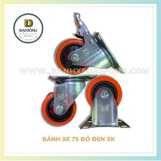 Bánh xe đẩy 75 đỏ đen