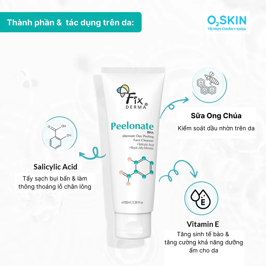 Tẩy Tế Bào Da Chết Không Hạt Cho Da Mụn Fixderma Peelonate 100ml