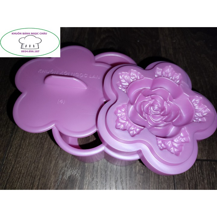 Khuôn nhấn xôi mai 12cm hoa Hồng.