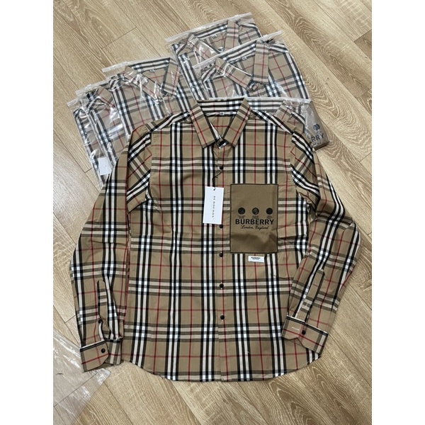 Áo Sơ Mi Dài Tay Nam Nữ Chất Liệu Cotton  Kẻ Sọc Caro Màu Be Không Nhăn Thêu Túi Ngực Phong Cách | BigBuy360 - bigbuy360.vn
