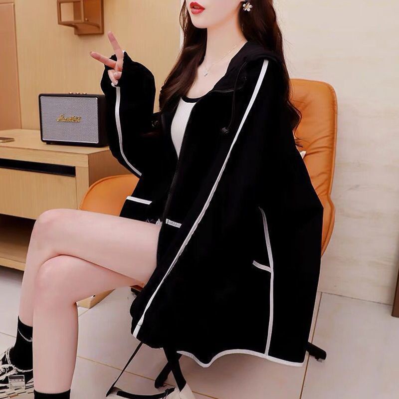 Áo Khoác Cardigan Mỏng Có Mũ Trùm Dáng Rộng Thoáng Khí Thời Trang Mùa Hè Hàng Mới Dành Cho Bạn Nữ