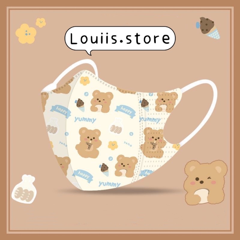 Khẩu trang 3D hoạt hình dễ thương người lớn Louiis.store