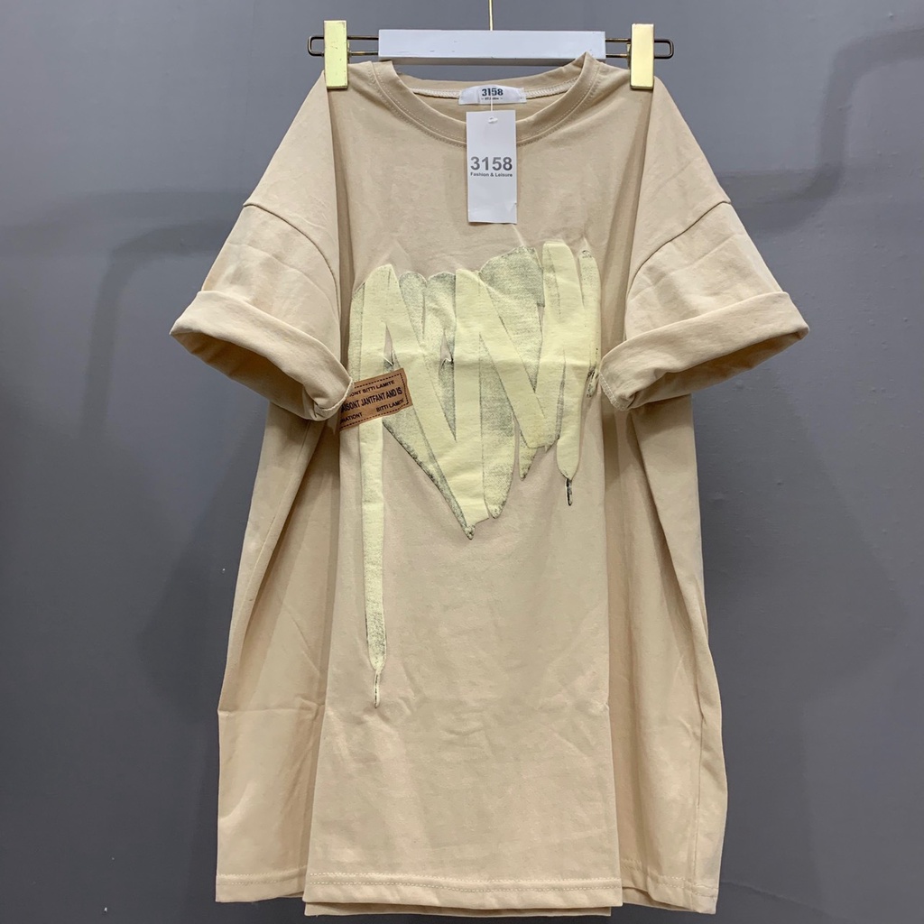 Áo Thun Phông 3158 Nam Nữ Tay Lỡ Form To Rộng in Nổi