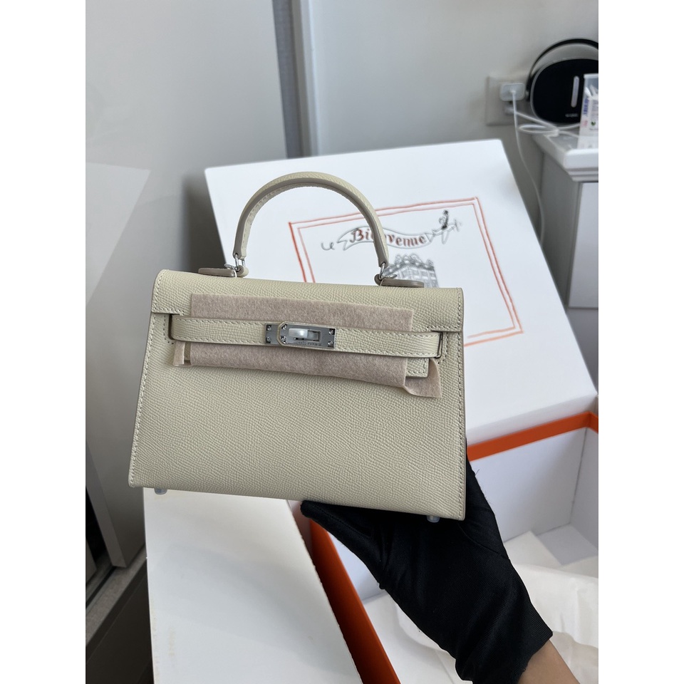 Túi Her kelly mini da epson bản siêu cấp máy Size 21Cm đựng vừa đt Full box - túi vải bảo vệ