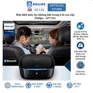 Máy khử mùi, lọc không khí trong ô tô Philips GP7101 - Công suất 3.5W, cảm biến chất lượng không khí 3 màu