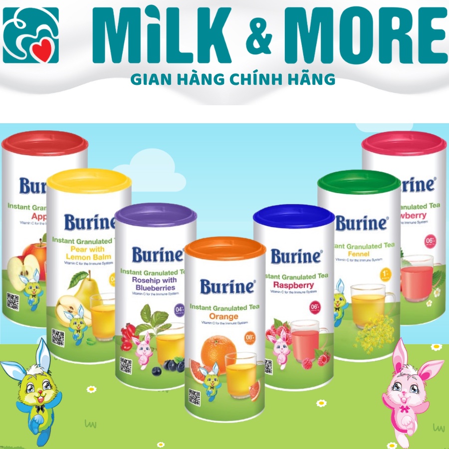 Trà cốm hoa quả Burine vị trái cây thơm ngon, tăng cường miễn dịch, hệ tiêu hóa cho bé