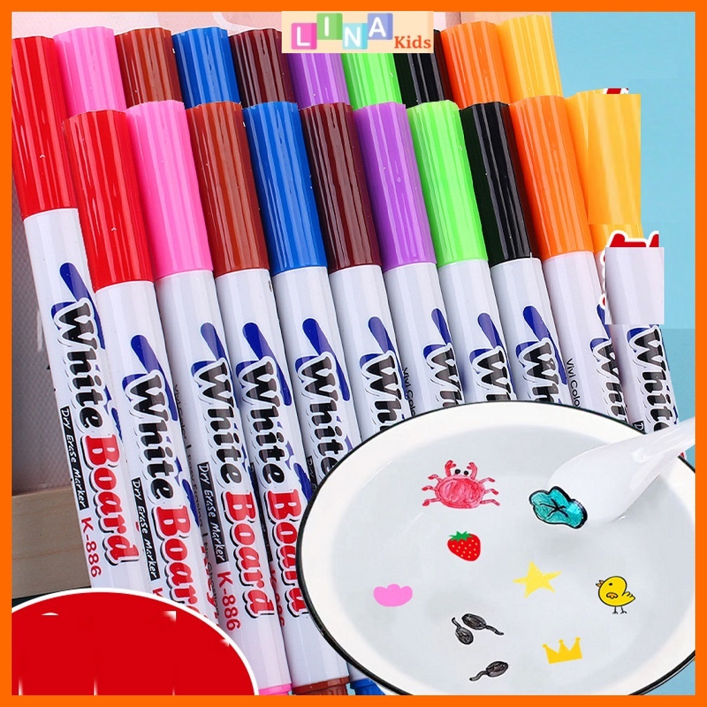 Set bút vẽ nước ma thuật (tặng thìa), vẽ hình nổi trên mặt nước, dùng được bảng trắng, đồ chơi giáo dục sớm cho trẻ em