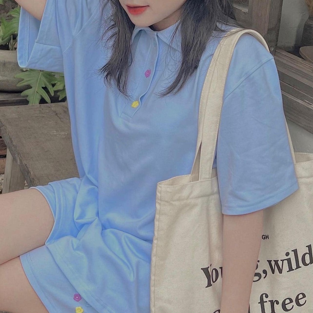 Set Bộ Đi Chơi Nữ JEMCLOSET Áo Polo Quần Short Phong Cách Hàn Quốc Dễ Thương NOAL 8128