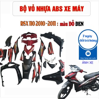 [TẶNG LUÔN CẢ TEM & ỐC NÈ !] Bộ dàn áo xe Wave RSX 110 đời từ 2008 đến 2012 - Màu Đen Đỏ- A548
