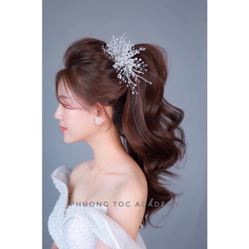 Cài tóc cô dâu đá pha Lê cao cấp TV12