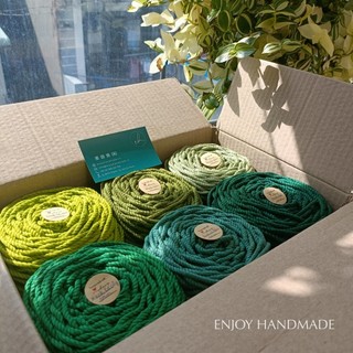 6 màu xanh lá dây thừng macrame cotton 3 xoắn, 3mm / 5mm