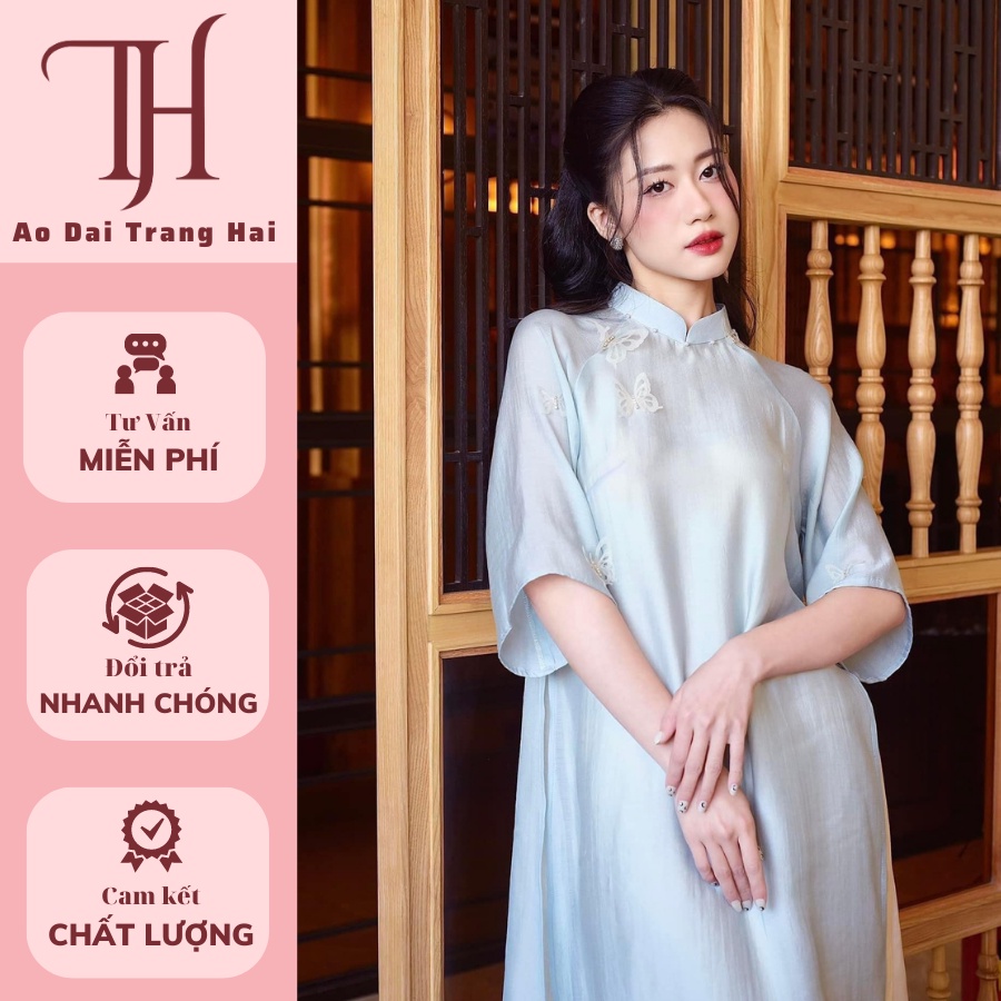 Áo dài Hồ Điệp dáng xuông tay xòe nhẹ nhàng thướt tha-Trang Hải