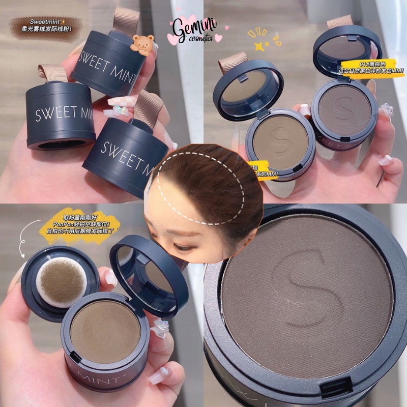 Phấn che chân tóc SWEET MINT che hói tạo hiệu ứng dày tóc Sweetmint SWMI33 che hói phủ bạc dặm chân tóc thưa nội địa