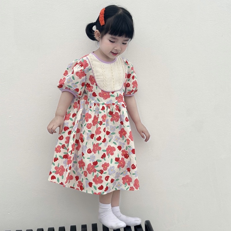 Váy Bé Gái CELINA V19 Đầm Trẻ Em Chất Liệu Thô Cotton Cao Cấp Thiết Kế Kiểu Dáng Vintage Xinh Xắn