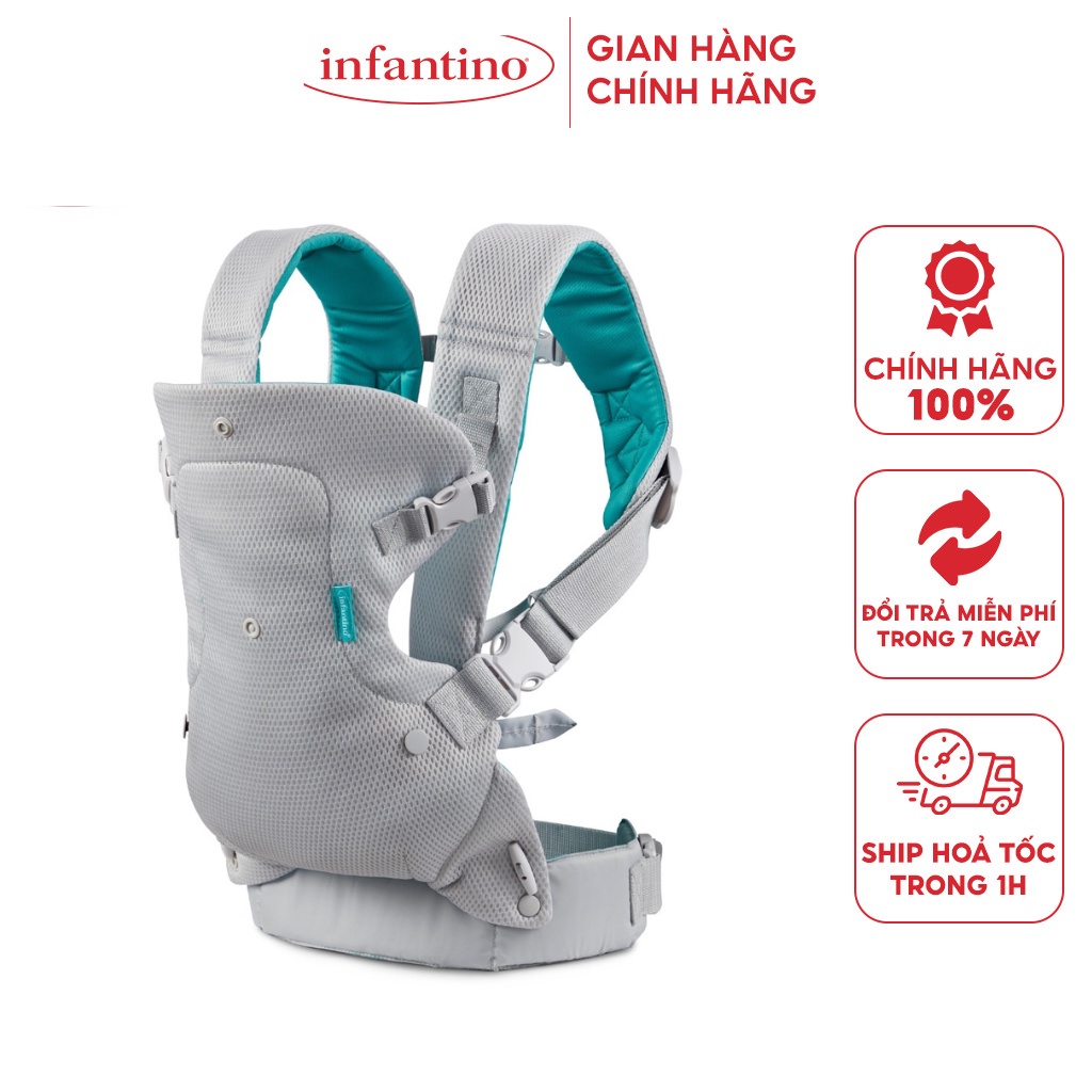 Địu Em Bé INFANTINO - Địu Đa Năng Trợ Lực 4 Tư Thế Chuẩn Y Khoa, Chất Liệu Siêu Thoáng, Mềm Nhẹ Dễ Chịu