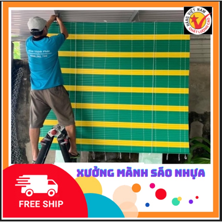 mành sáo nhựa , mành che nắng (rộng 1m50 x cao2m, 2,5m ,3m )rèm nhựa treo cửa sổ ,rèm sáo mủ treo ban công có dây kéo
